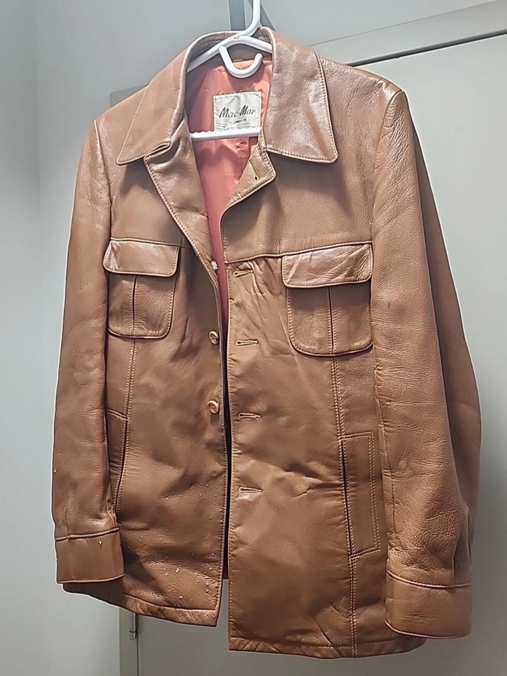 Vintage Mac Mor Of Canada Men's Brown Genuine Cabretta Leather Jacket